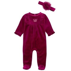 ✨HP✨ Velour Footed Princess Coveralls & Headband